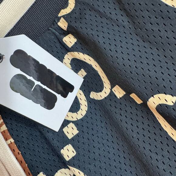 •NWT• SECRET CLUB OVERSIZED MONOGRAM
MESH SHORTS Large Gold/Brown • NEW - Picture 9 of 15